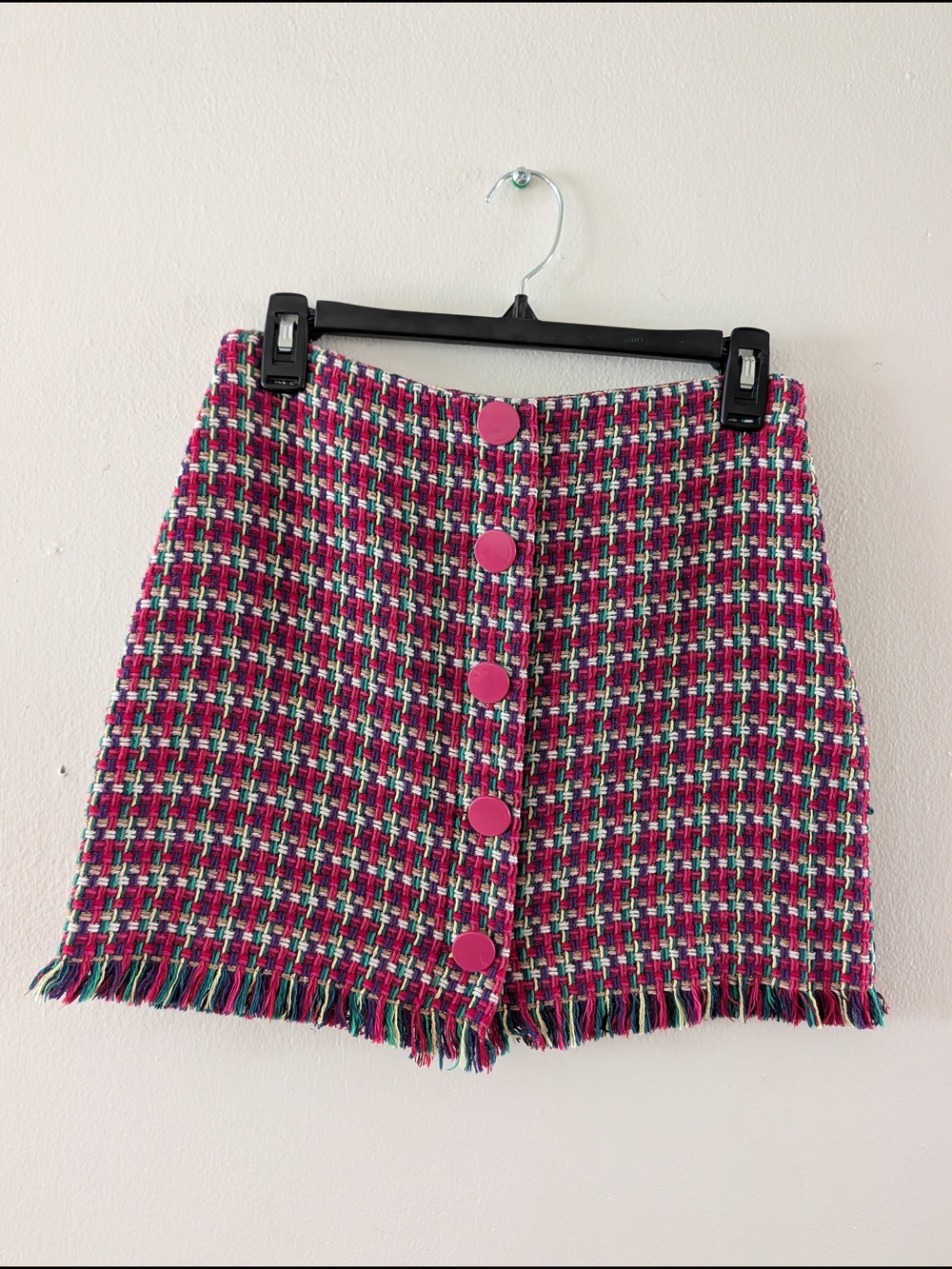 Zara Y2K Plaid Button Skirt Small